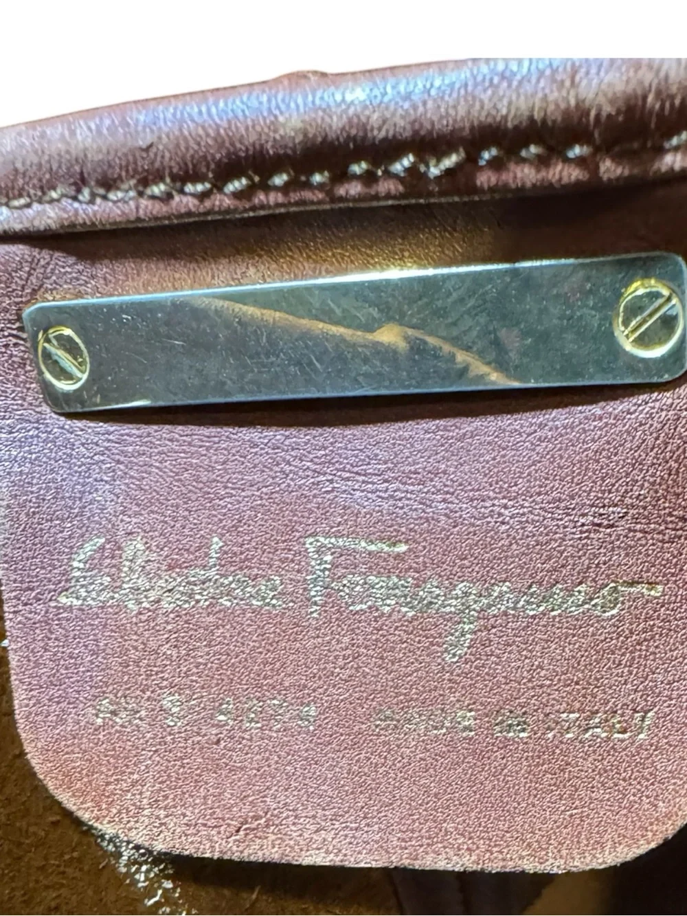 Salvatore Ferragamo Cognac Brown  Leather Drawstring Bucket Bag Auth